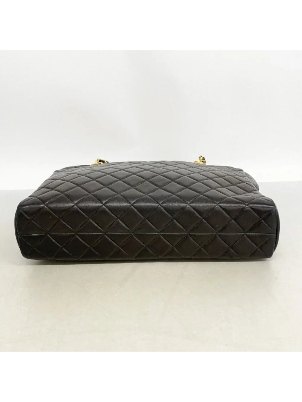 Chanel Shoulder Bag Quilted Lambskin Black Gold